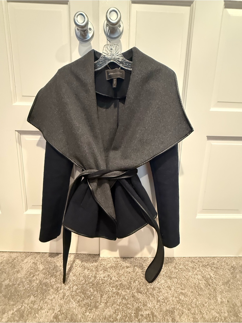 BCBGMaxAzria Black Wool-Blend Coat